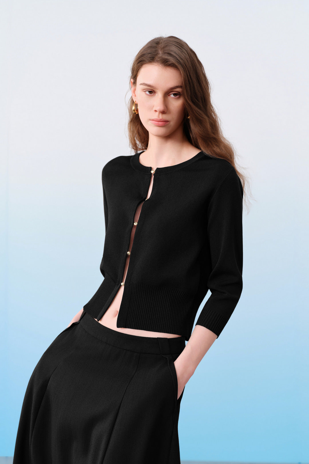 Machine Washable | Ribbed Round Neck 羅紋圓領針織外套