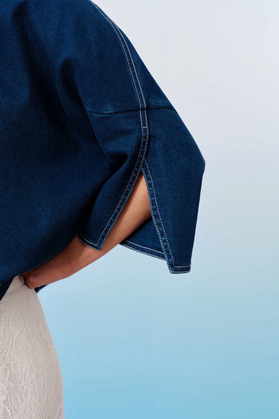 Trench Coat Collar Three-Quarter Sleeve Jacket