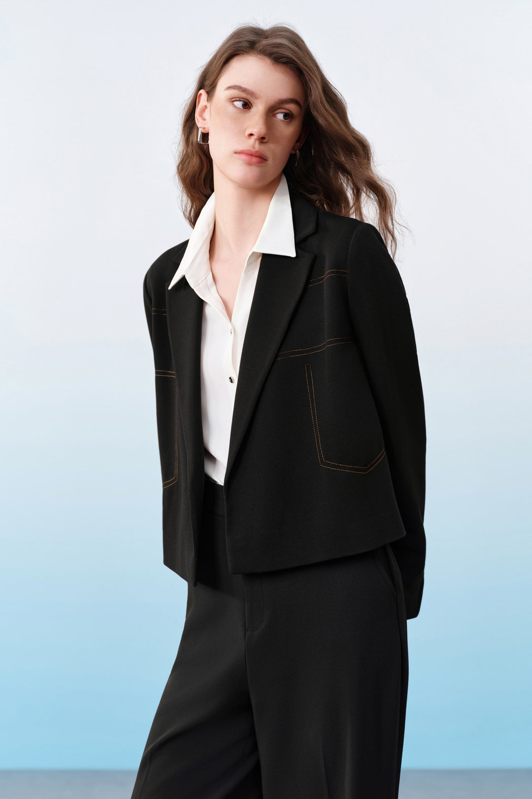 G2000 WOMAN-lapel-collar-long-sleeve-jacket-61286000-Black