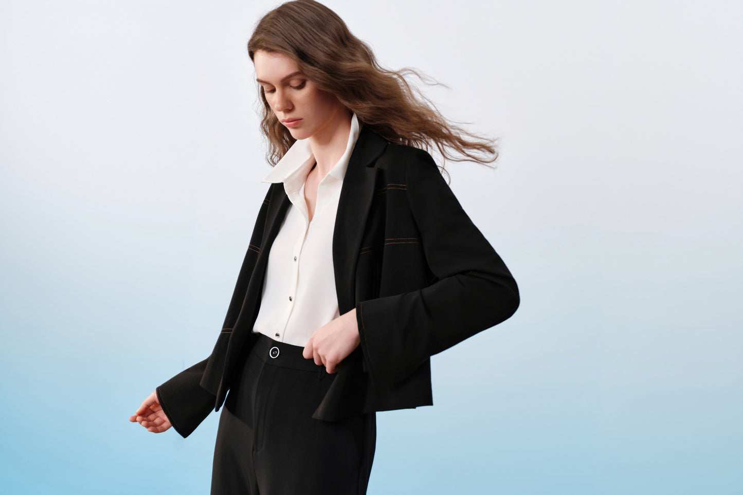 Lapel Collar Long Sleeve Jacket