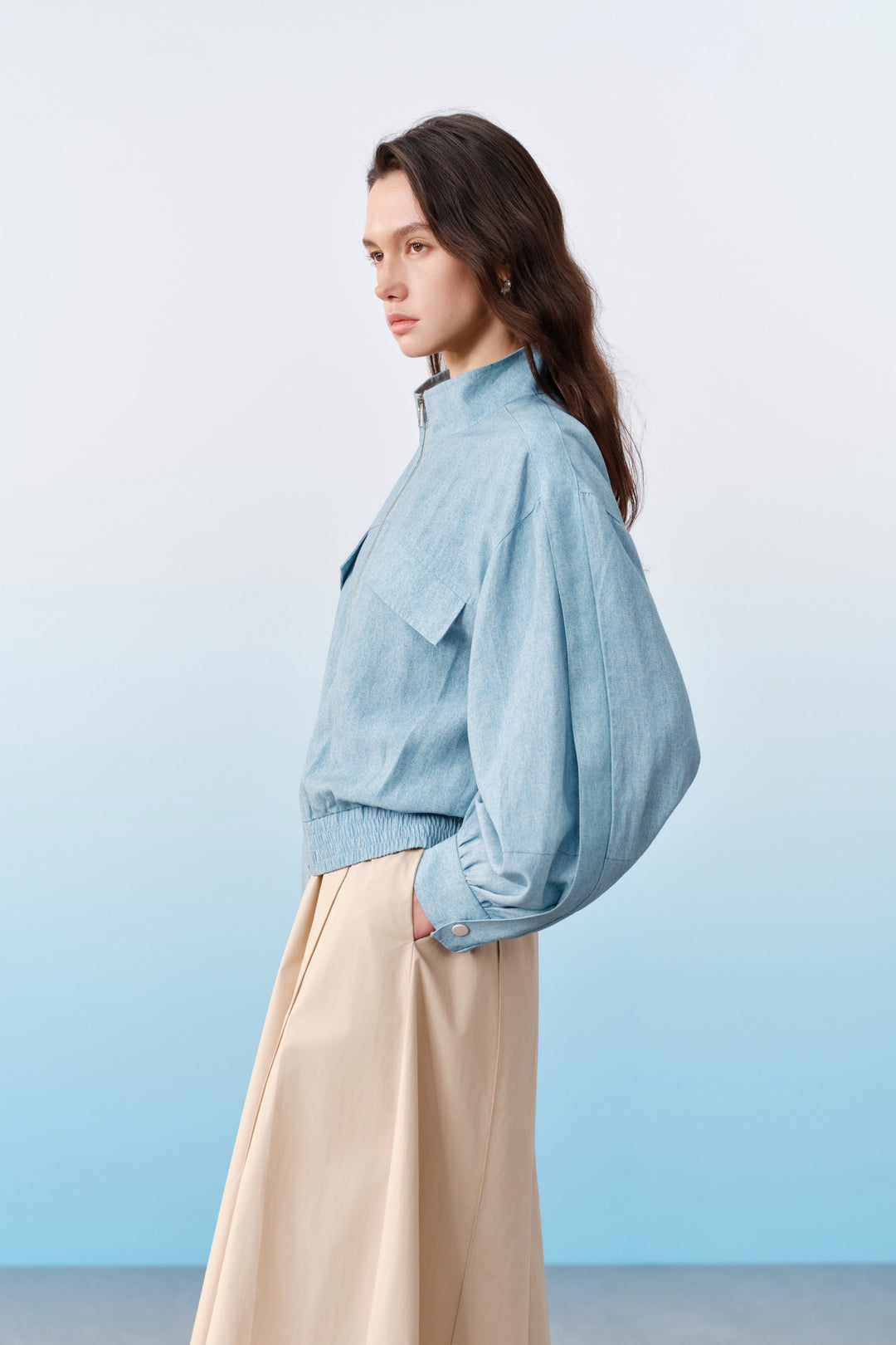 Stand Collar Long Sleeve Jacket