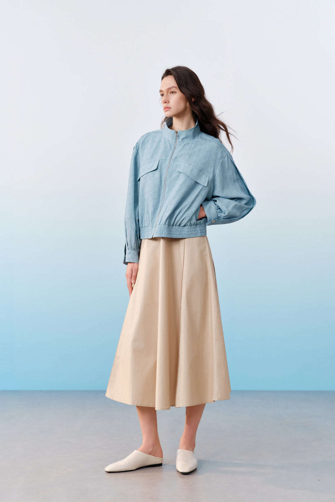 Stand Collar Long Sleeve Jacket