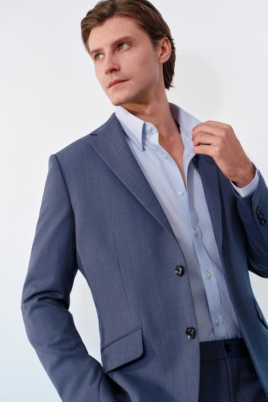 BLAACK MAN-blaack-machine-washable-標準領-suit-blazer-61415062-Blue