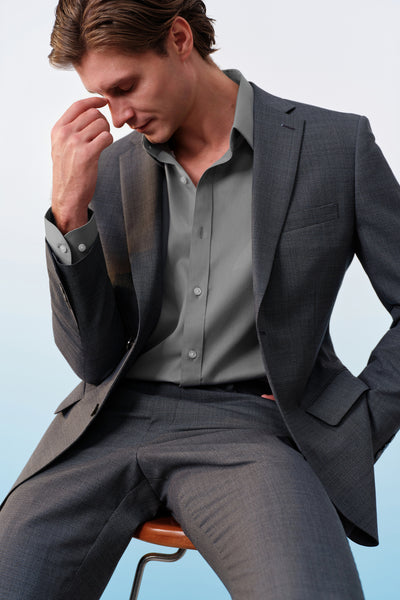 BLAACK MAN-blaack-machine-washable-標準領-suit-blazer-61415421-Grey