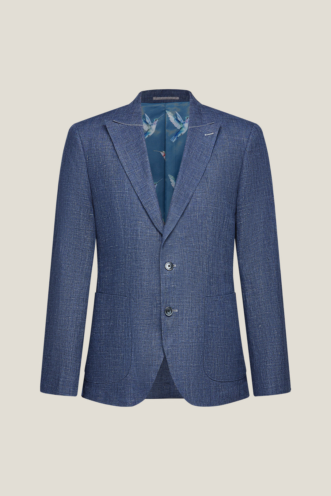 BLAACK LUXURY-luxury-100-linen-italy-fabric-blazer-61419908-Blue