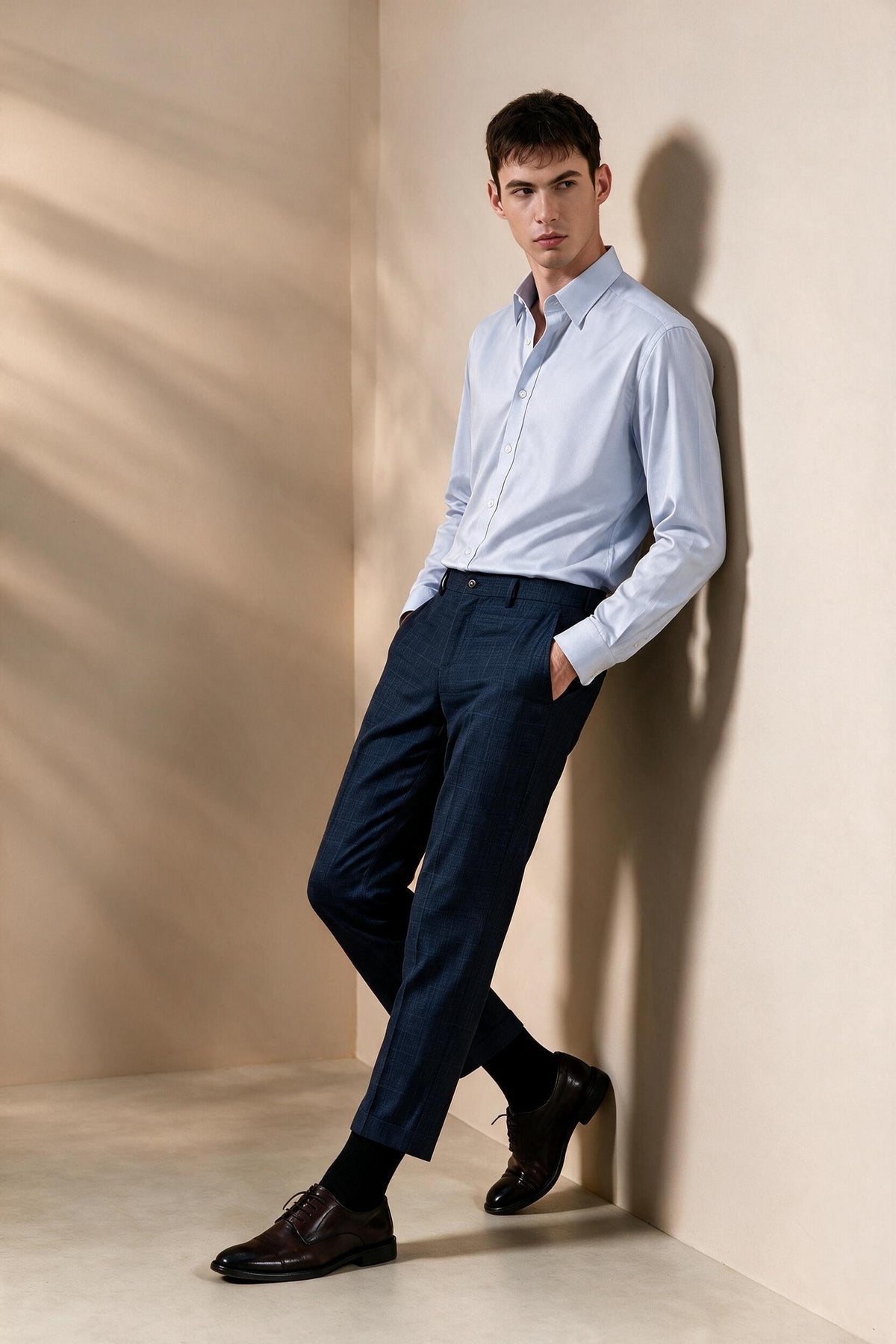 BLAACK MAN-blaack-non-iron-cotton-silk-blend-long-sleeve-dress-shirt-61421812-Blue