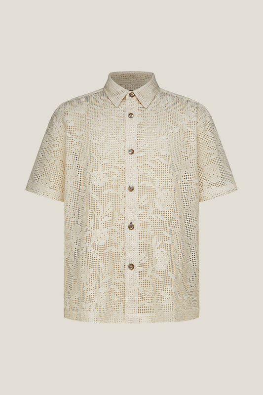 BLAACK MAN-blaack-oversize-fit-short-sleeve-casual-shirt-61432595-Beige