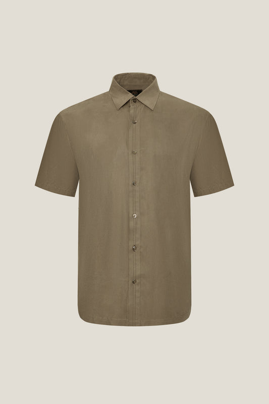 BLAACK MAN-blaack-relax-fit-short-sleeve-casual-shirt-61433604-Brown