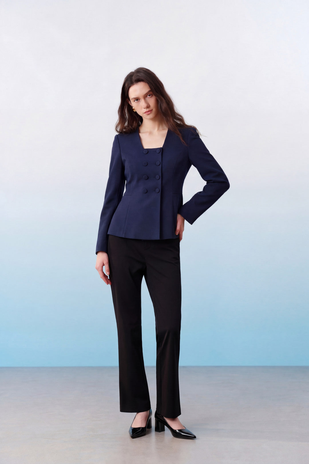 BLAACK | Square Neck Long Sleeve Blazer