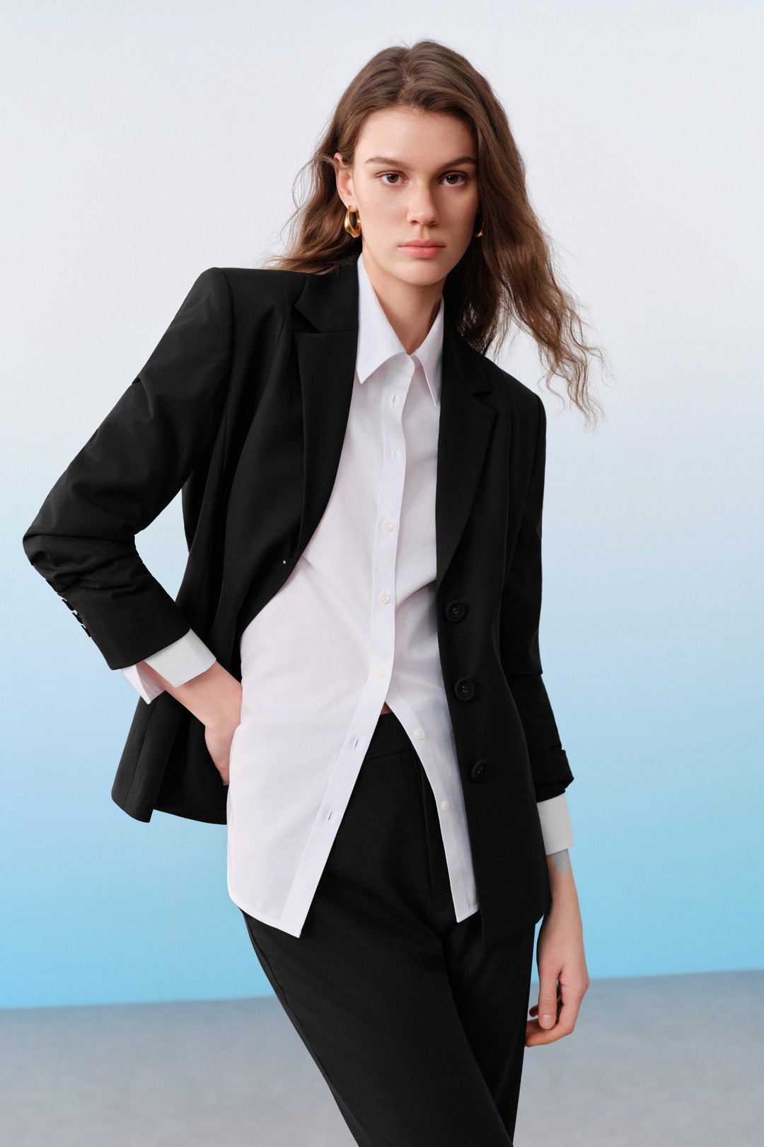 BLAACK | Wool Blend Notch Lapel Suit Blazer
