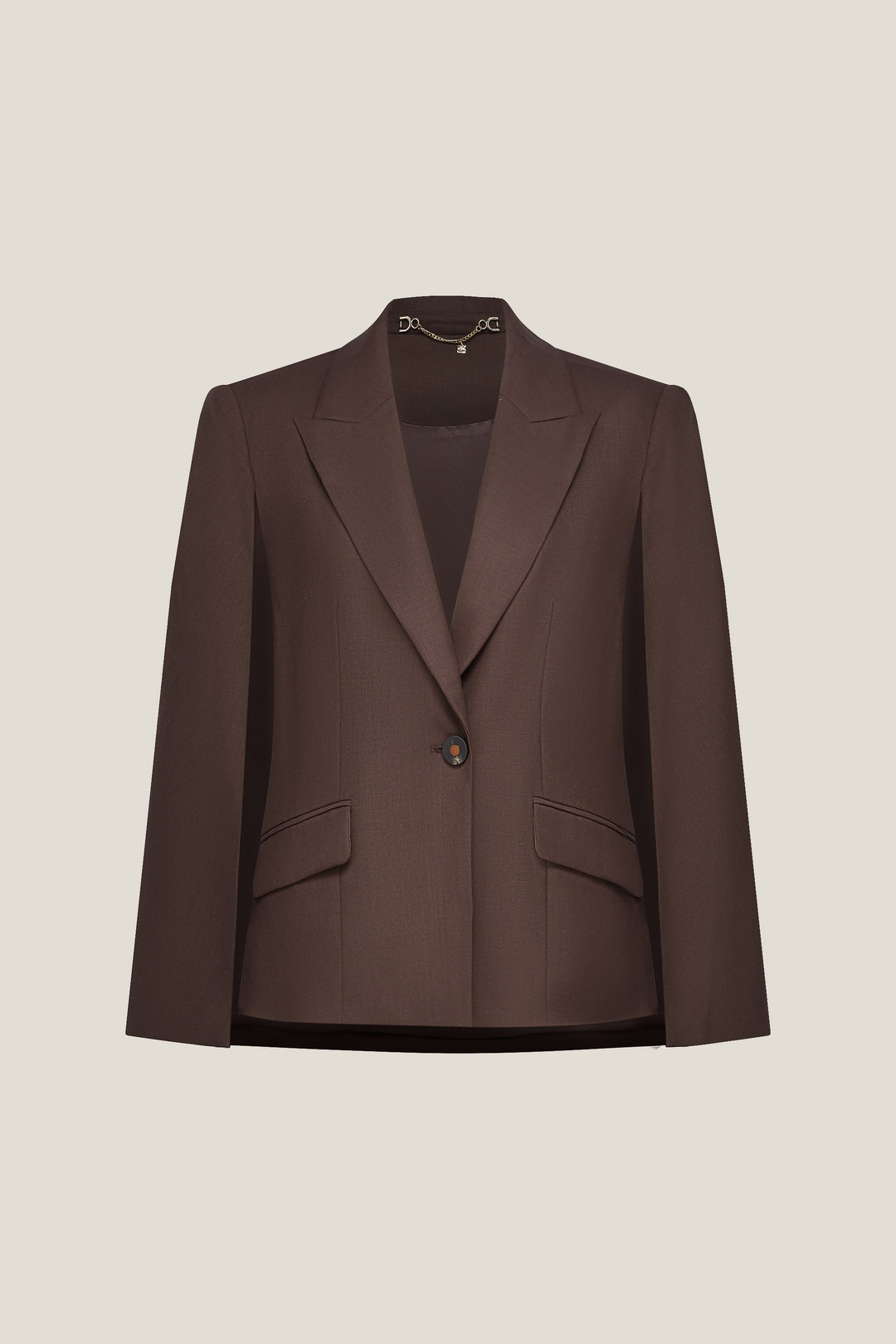 BLAACK LUXURY-luxury-100%-wool-peak-lapel-suit-blazer-61914310-Brown