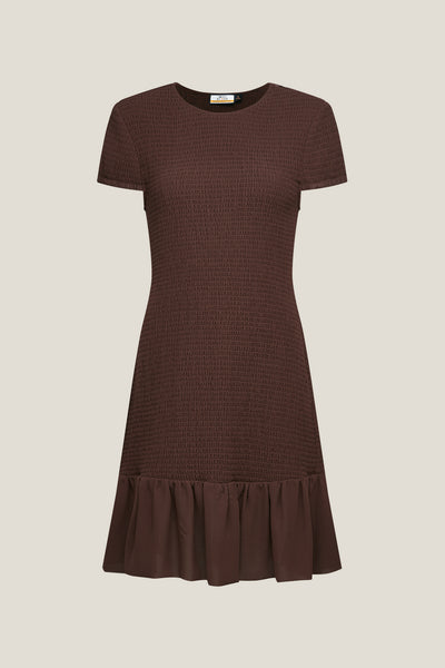 BLAACK LUXURY-luxury-round-neck-dress-61931006-Brown