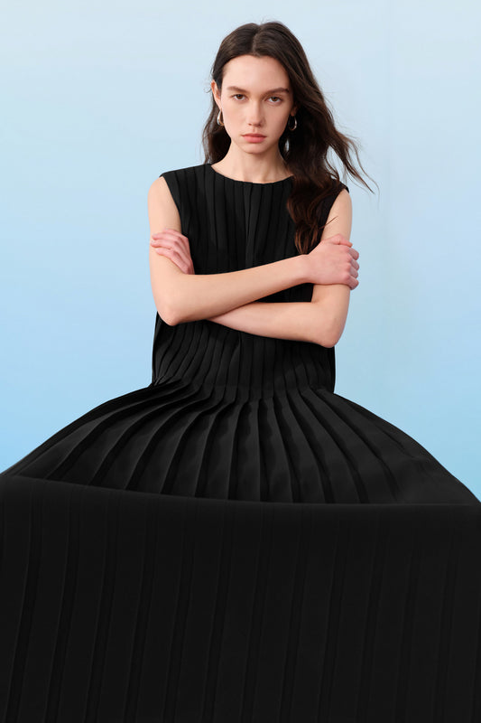 BLAACK WOMAN-blaack-uv-protection-round-neck-dress-61931157-Black