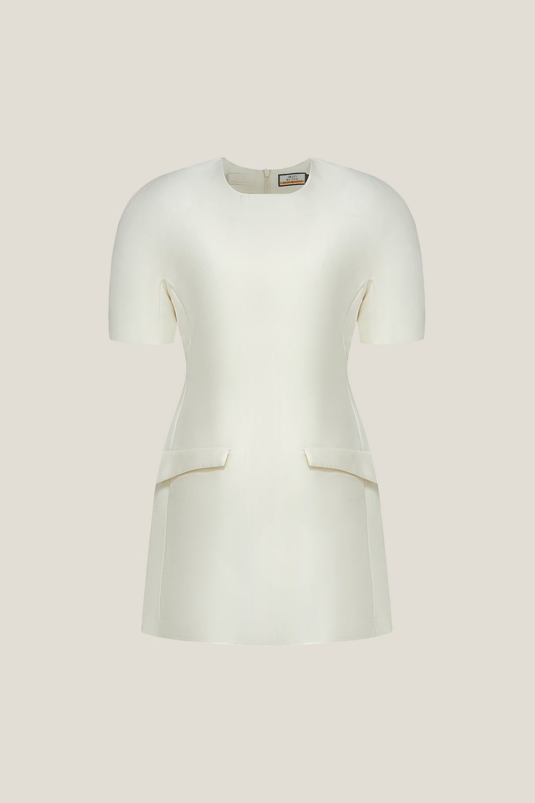 BLAACK LUXURY-luxury-premium-wool-silk-blend-round-neck-dress-61934060-White