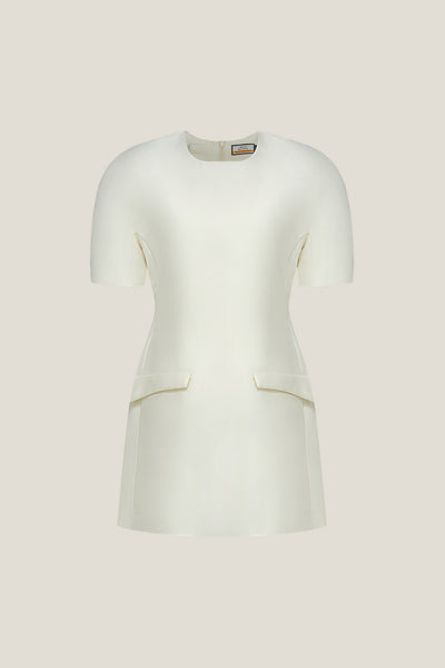 BLAACK LUXURY-luxury-premium-wool-silk-blend-round-neck-dress-61934060-White