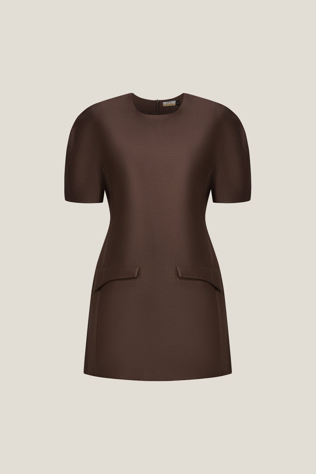 BLAACK LUXURY-luxury-premium-wool-silk-blend-round-neck-dress-61934060-Brown