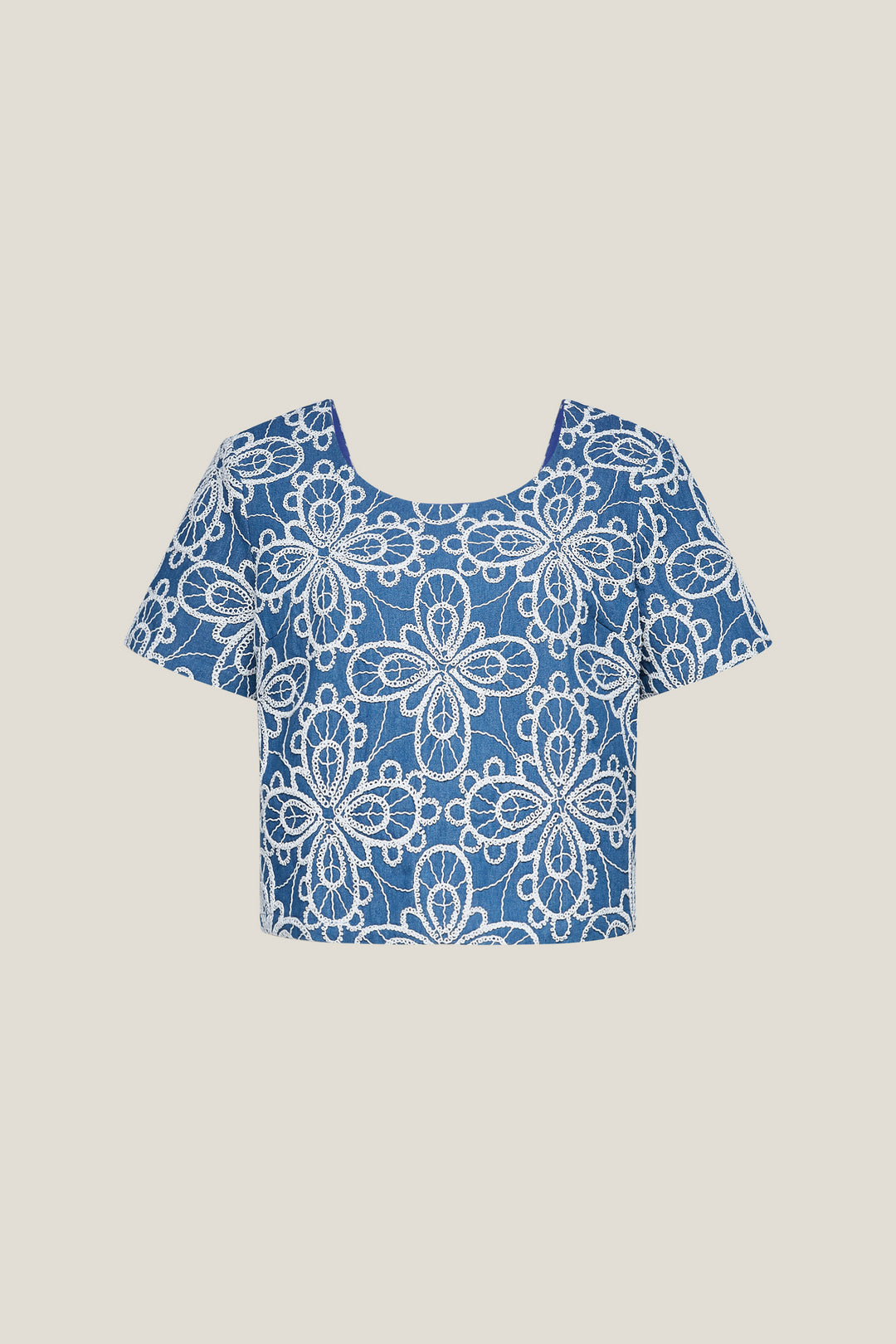 BLAACK WOMAN-blaack-front-round-collar-&-back-square-neck-blouse-61943401-Blue