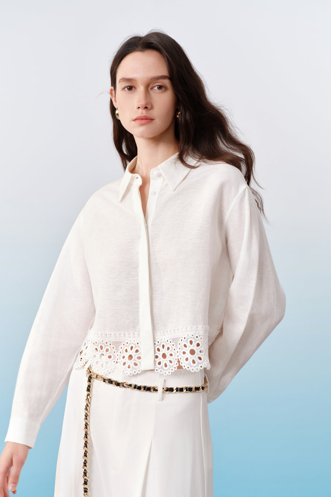 BLAACK WOMAN-blaack-shirt-collar-blouse-61947017-White