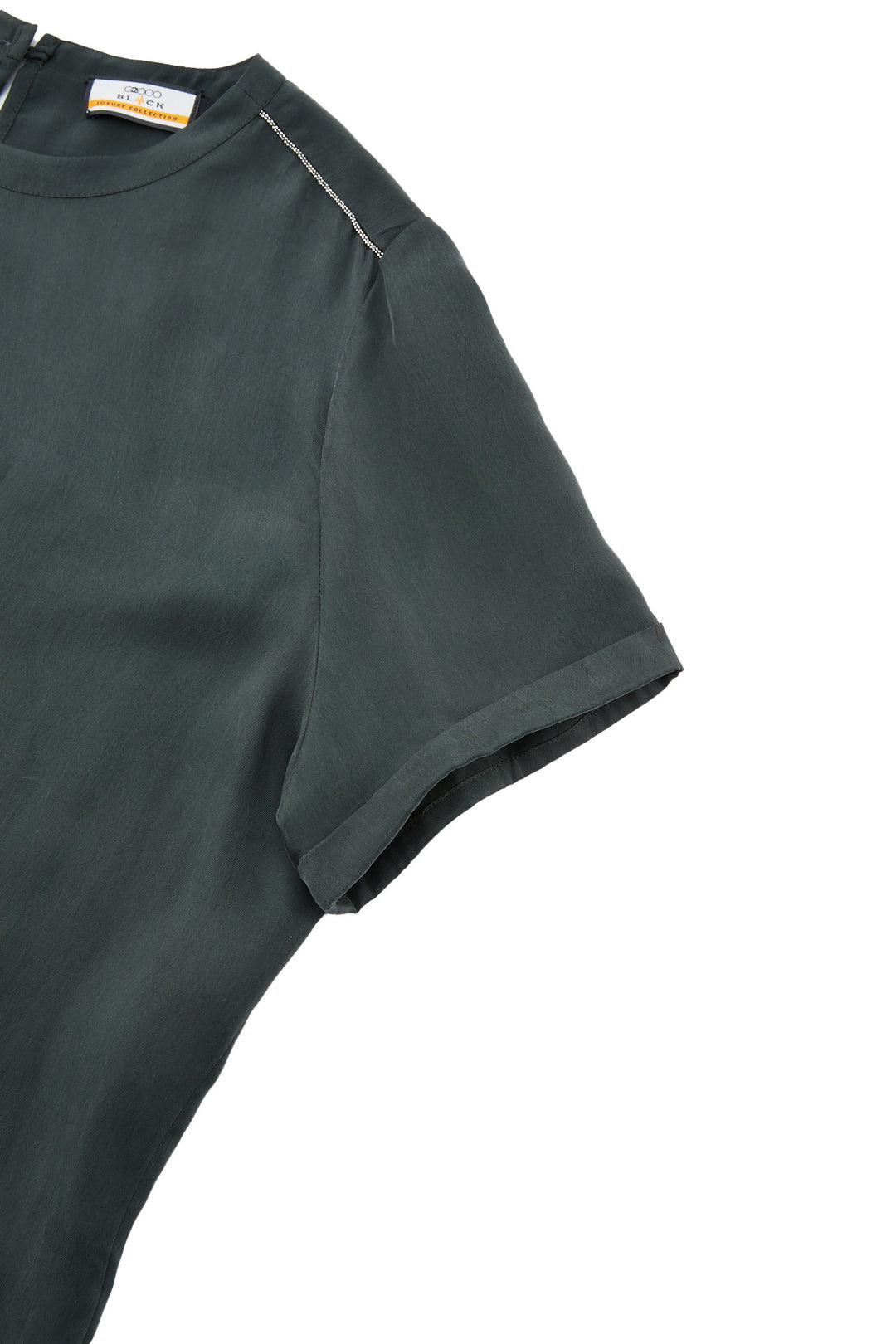 LUXURY | Japan Fabric | Round Neck 圓領襯衫(配左肩配閃亮飾邊)