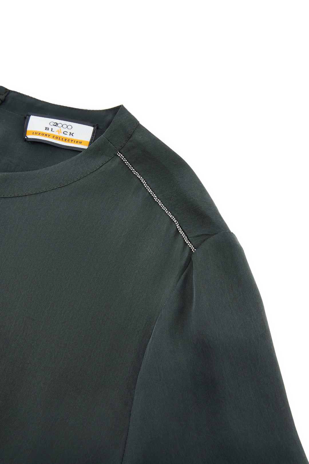 LUXURY | Japan Fabric | Round Neck 圓領襯衫(配左肩配閃亮飾邊)