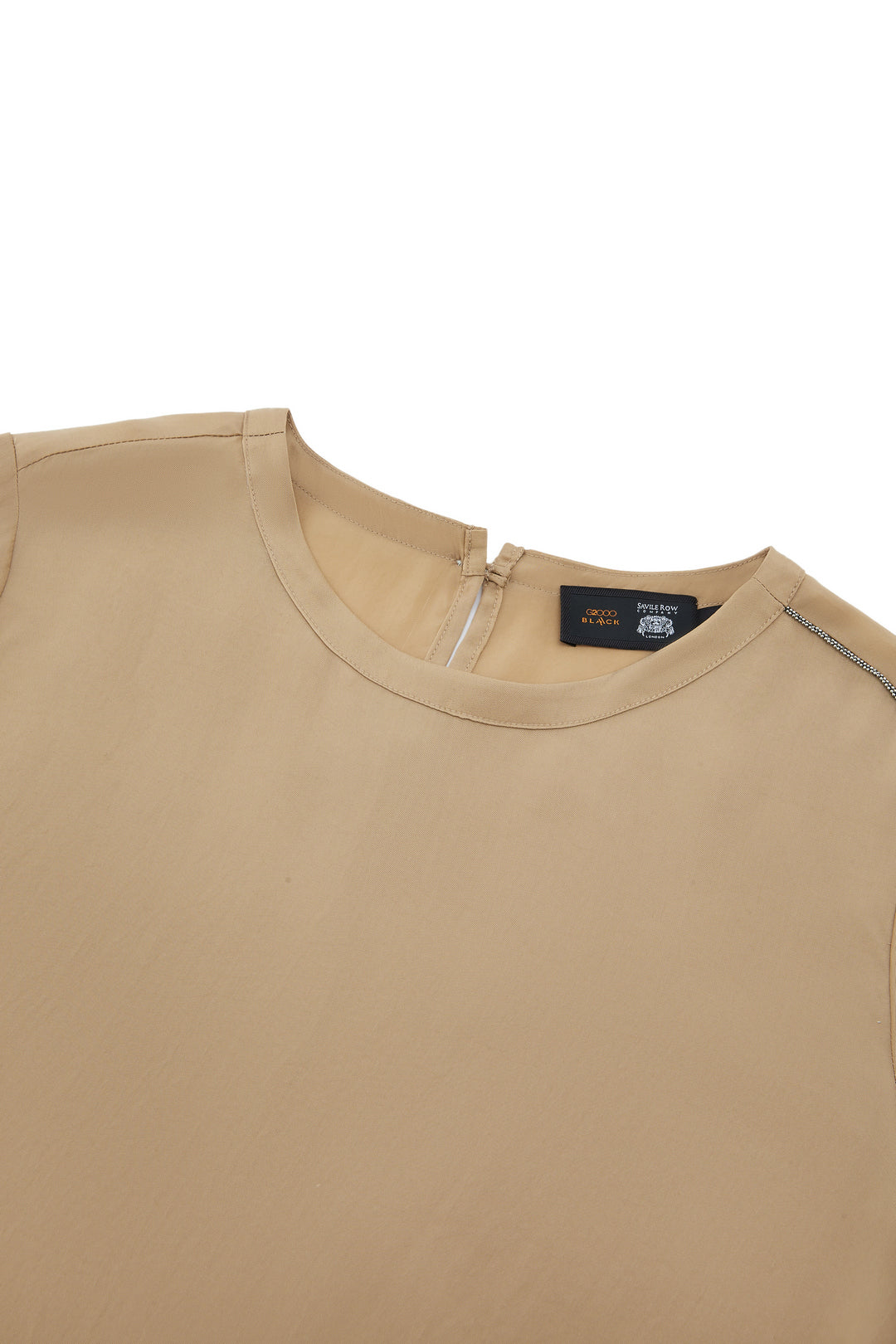 LUXURY | Japan Fabric | Round Neck 圓領襯衫(配左肩配閃亮飾邊)
