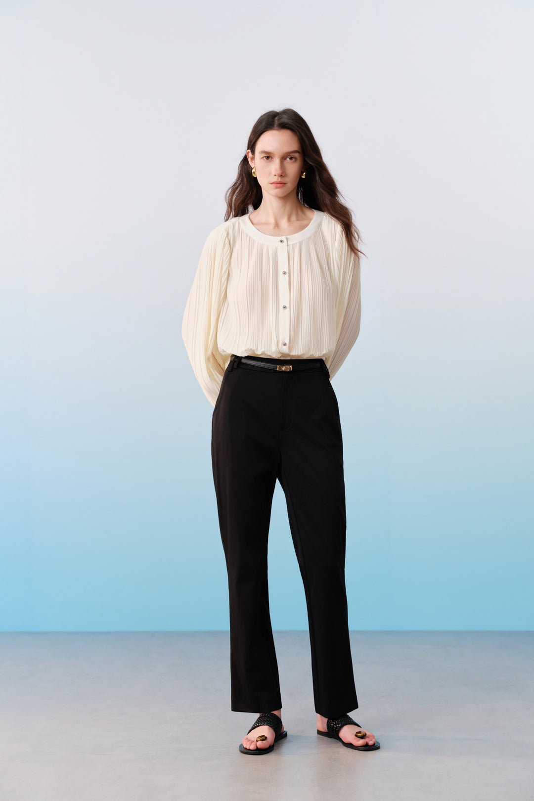 BLAACK | Regular Waist 休閒長褲(配腰帶)