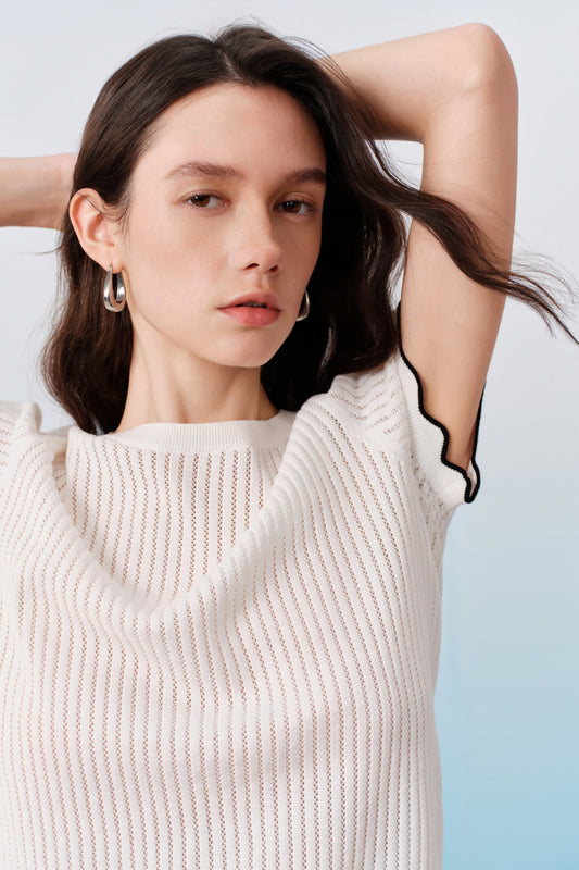 BLAACK WOMAN-blaack-100%-cotton-round-neck-knit-sweater-61973001-White