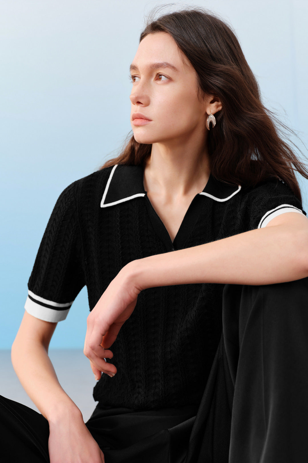 BLAACK WOMAN-blaack-100%-cotton-round-neck-knit-sweater-61973311-Black