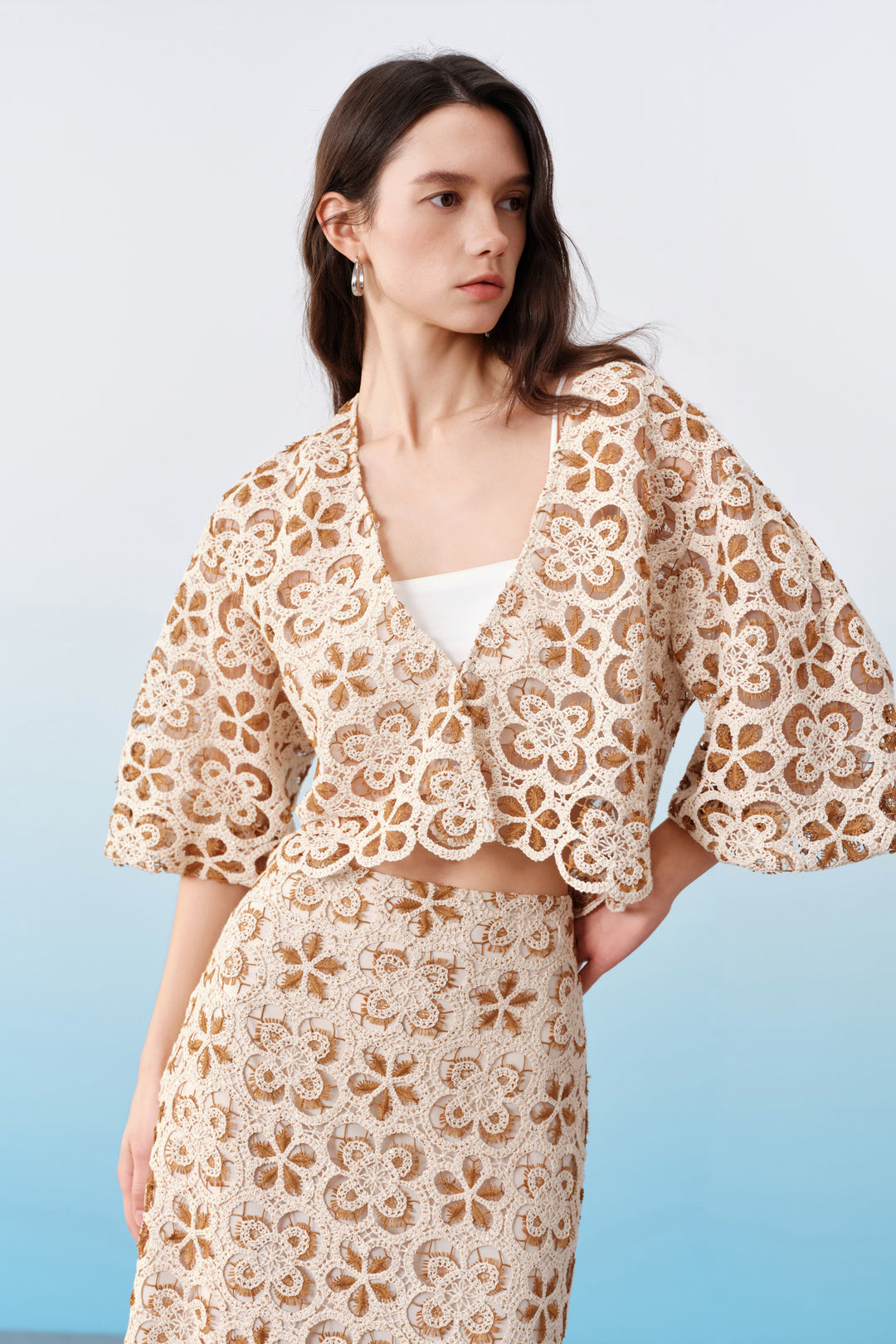 BLAACK | Open Front Three-Quarter Sleeve Jacket