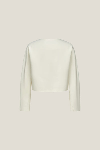 BLAACK LUXURY-luxury-premium-wool-silk-blend-round-neck-jacket-61984000-White
