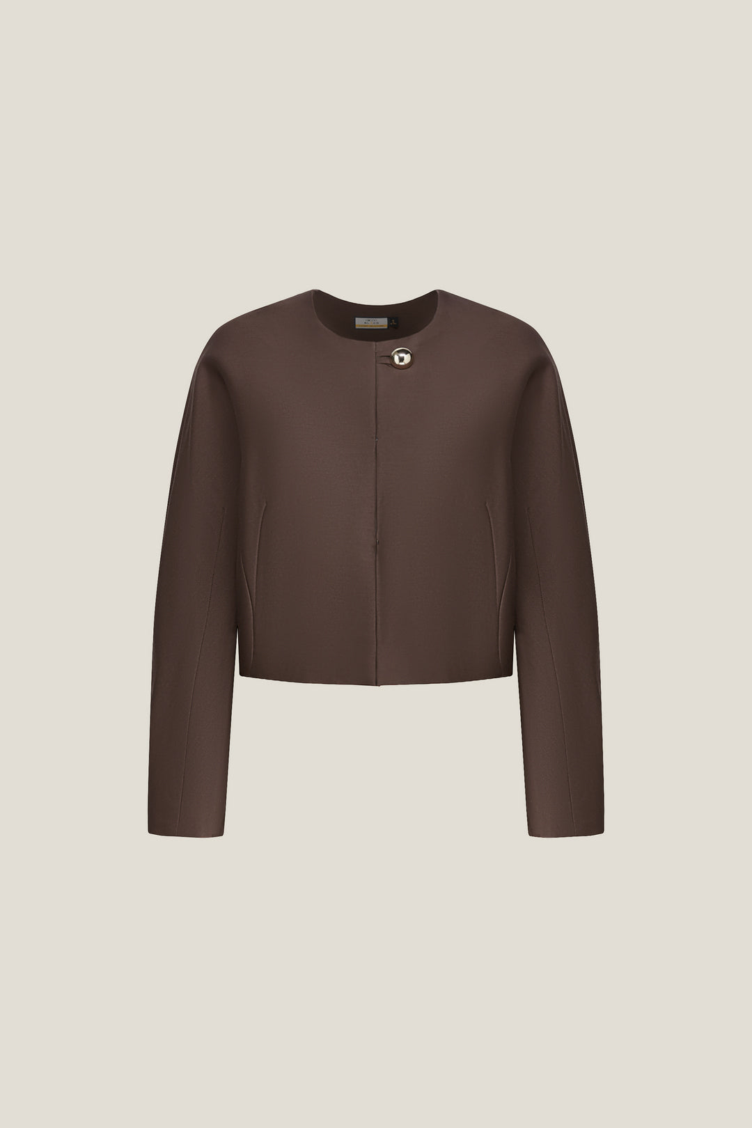 BLAACK LUXURY-luxury-premium-wool-silk-blend-round-neck-jacket-61984000-Brown