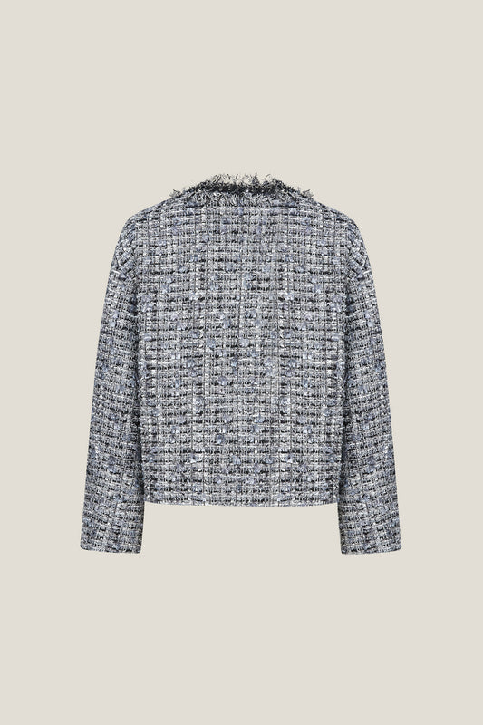 LUXURY | Round Neck Fringe And Trimming Jacket