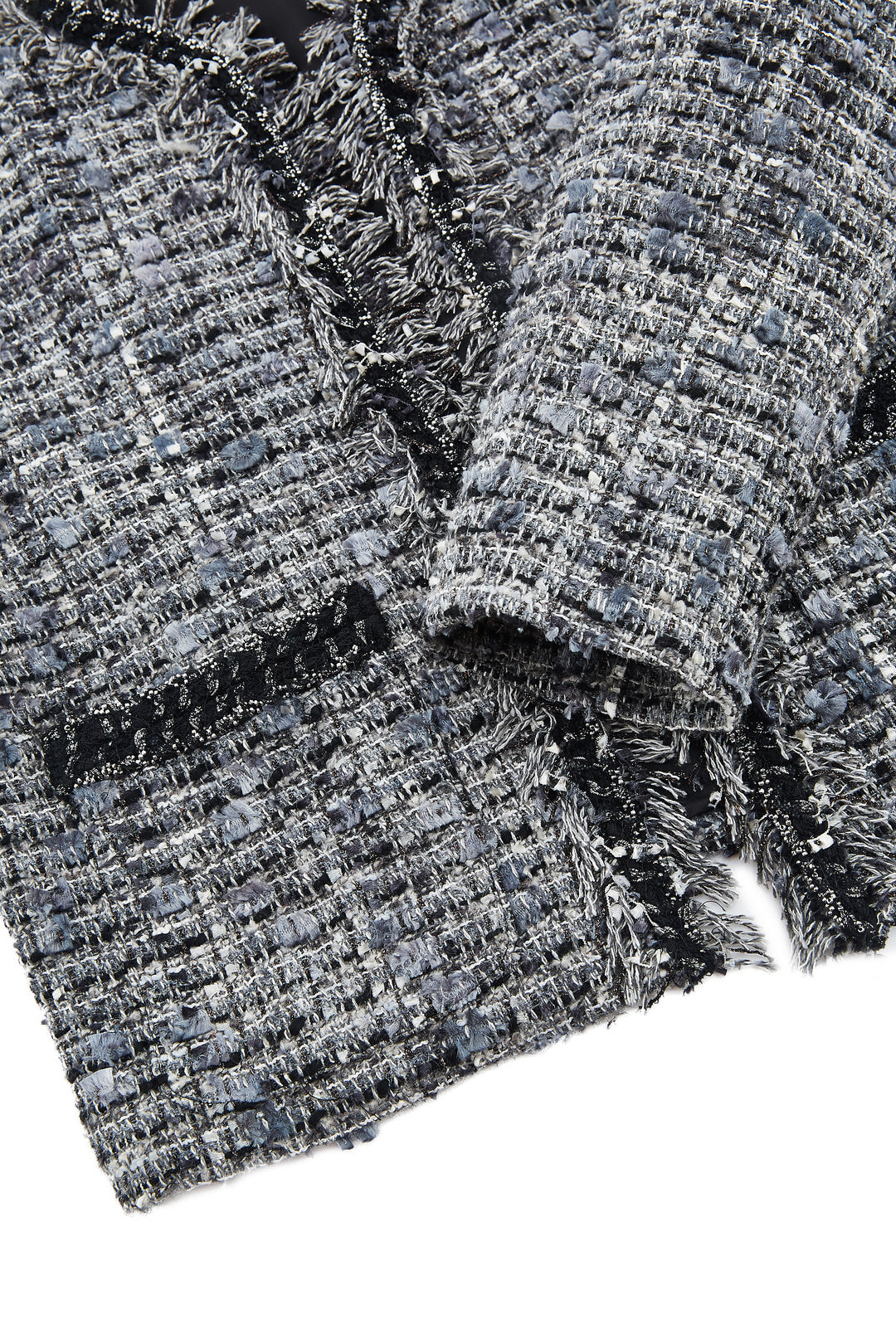 LUXURY | Round Neck Fringe And Trimming 圓領邊緣流蘇細節休閒外套