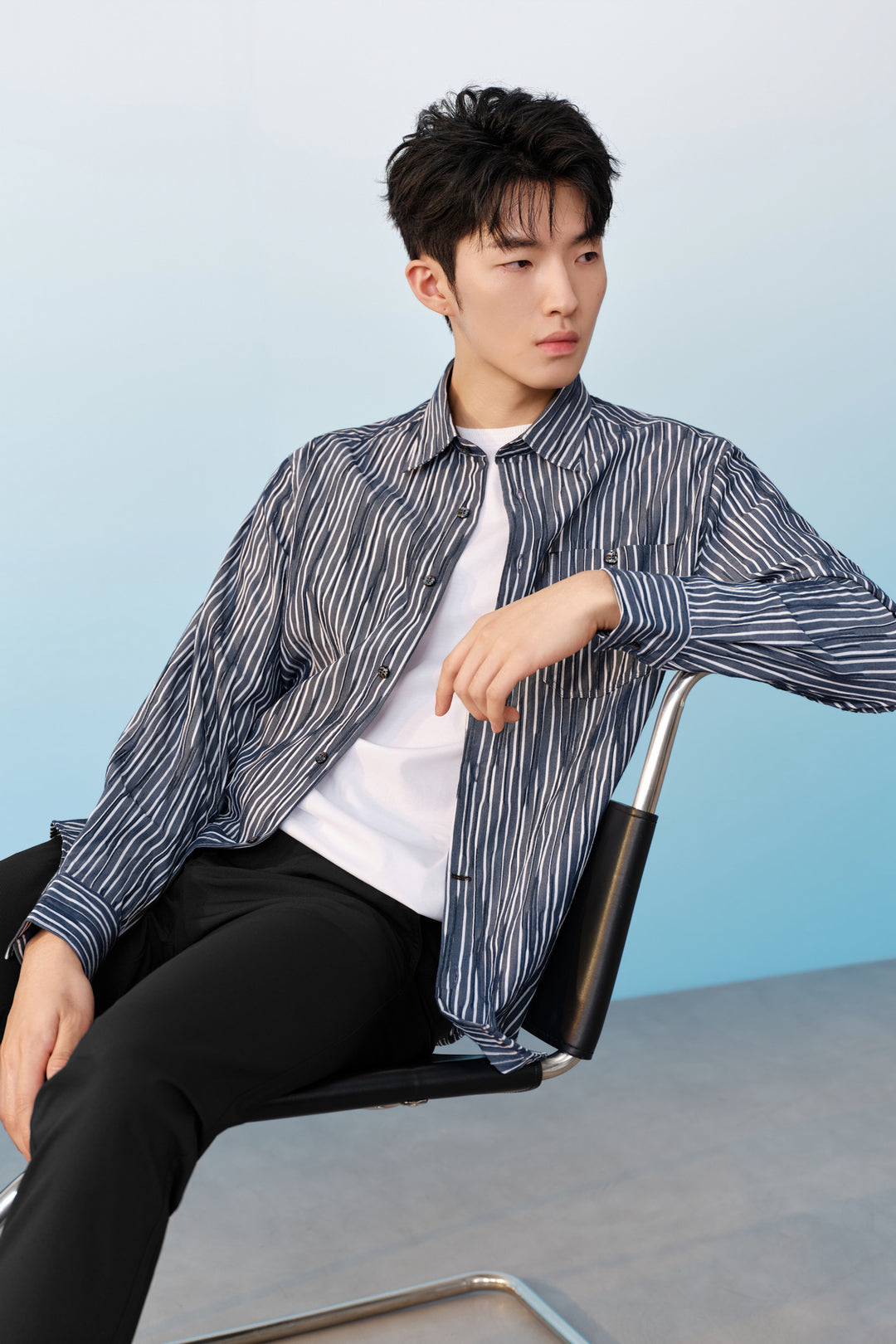 G2000 MAN-comfort-fit-long-sleeve-casual-shirt-63121818-Blue