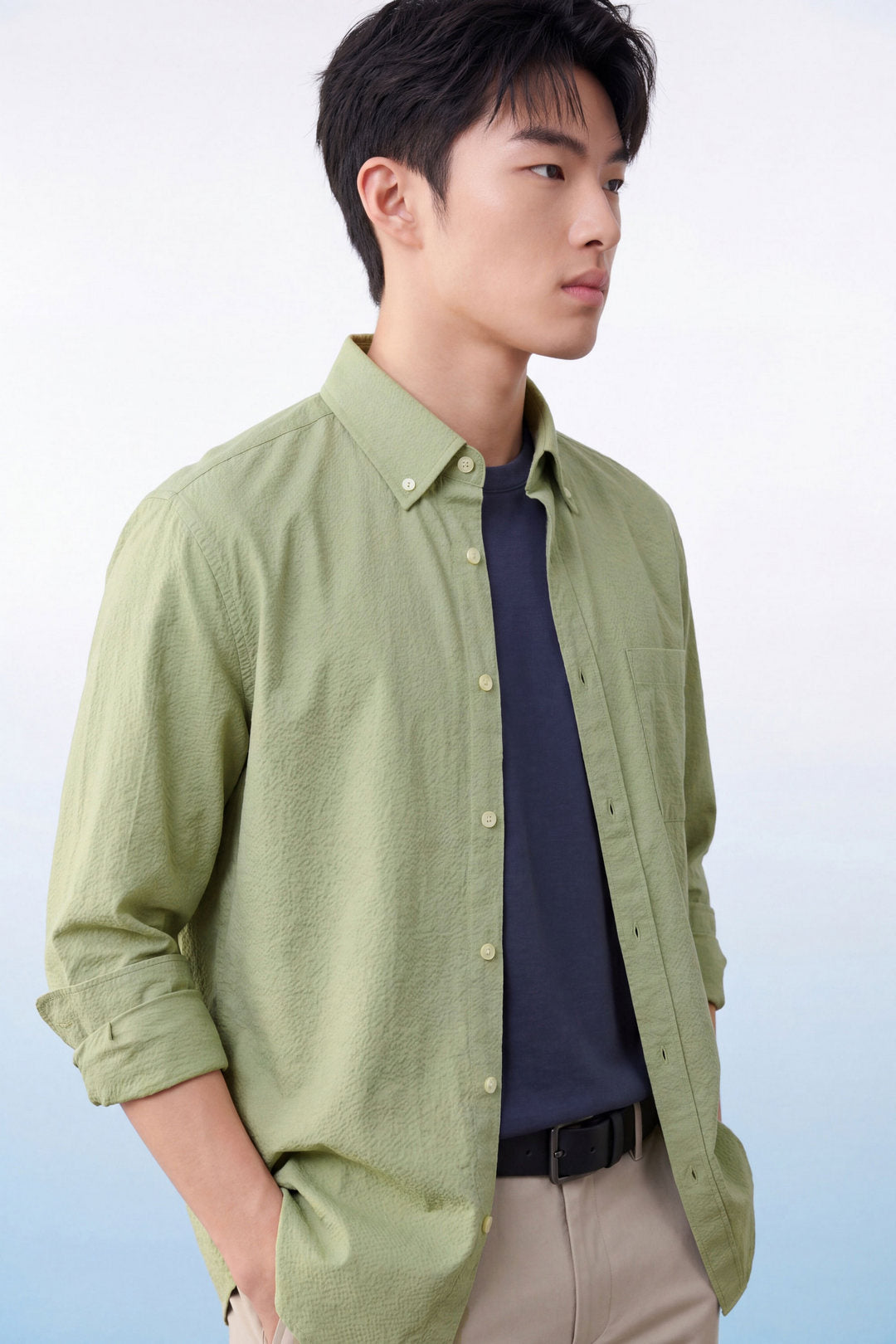 G2000 MAN-high-cotton-long-sleeve-casual-shirt-63121938-Green