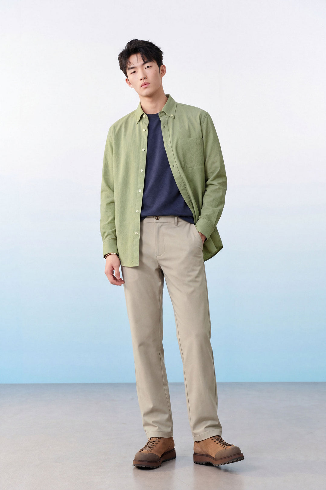High-Cotton 長袖休閒恤衫
