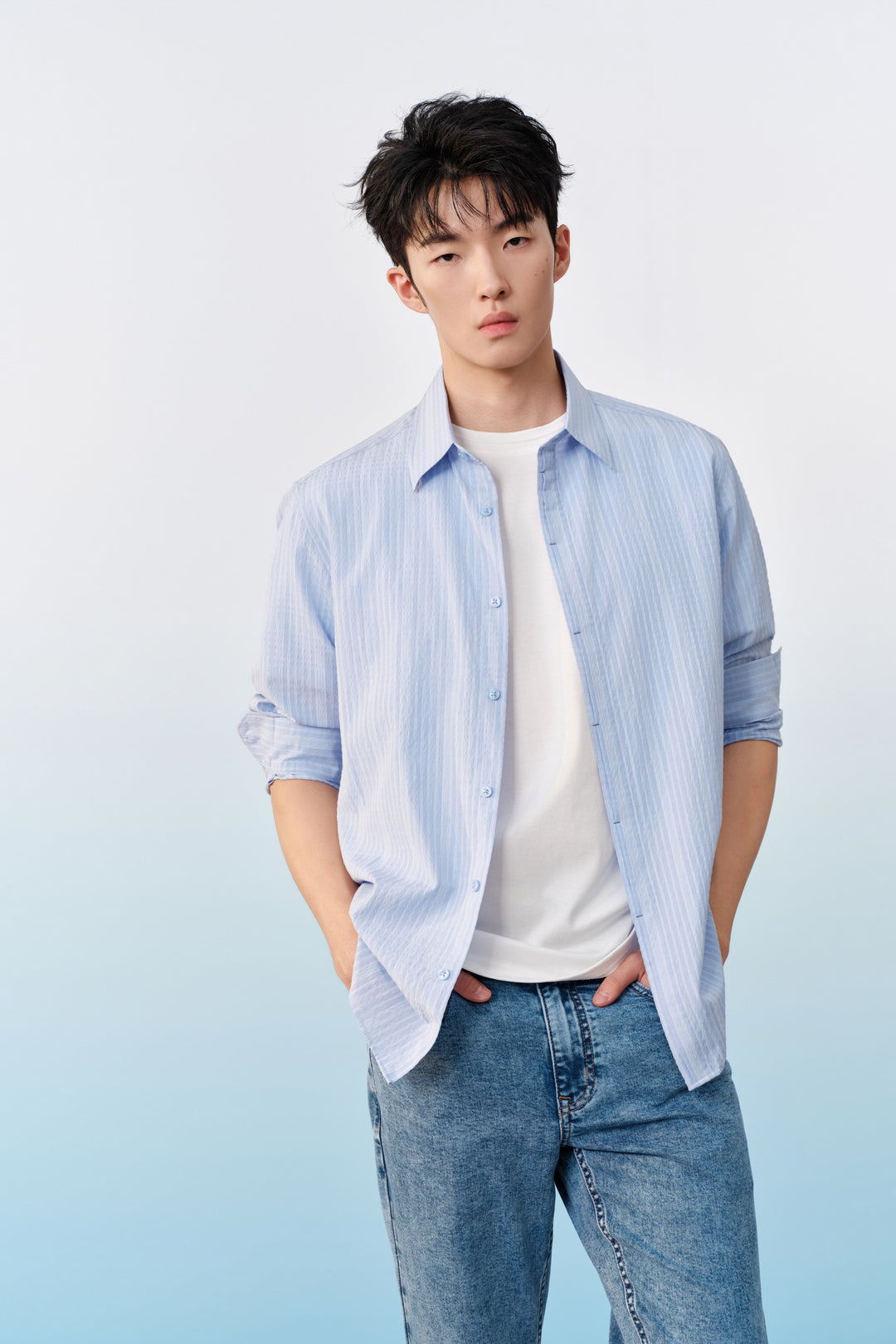 G2000 MAN-comfort-fit-long-sleeve-casual-shirt-63123778-Blue