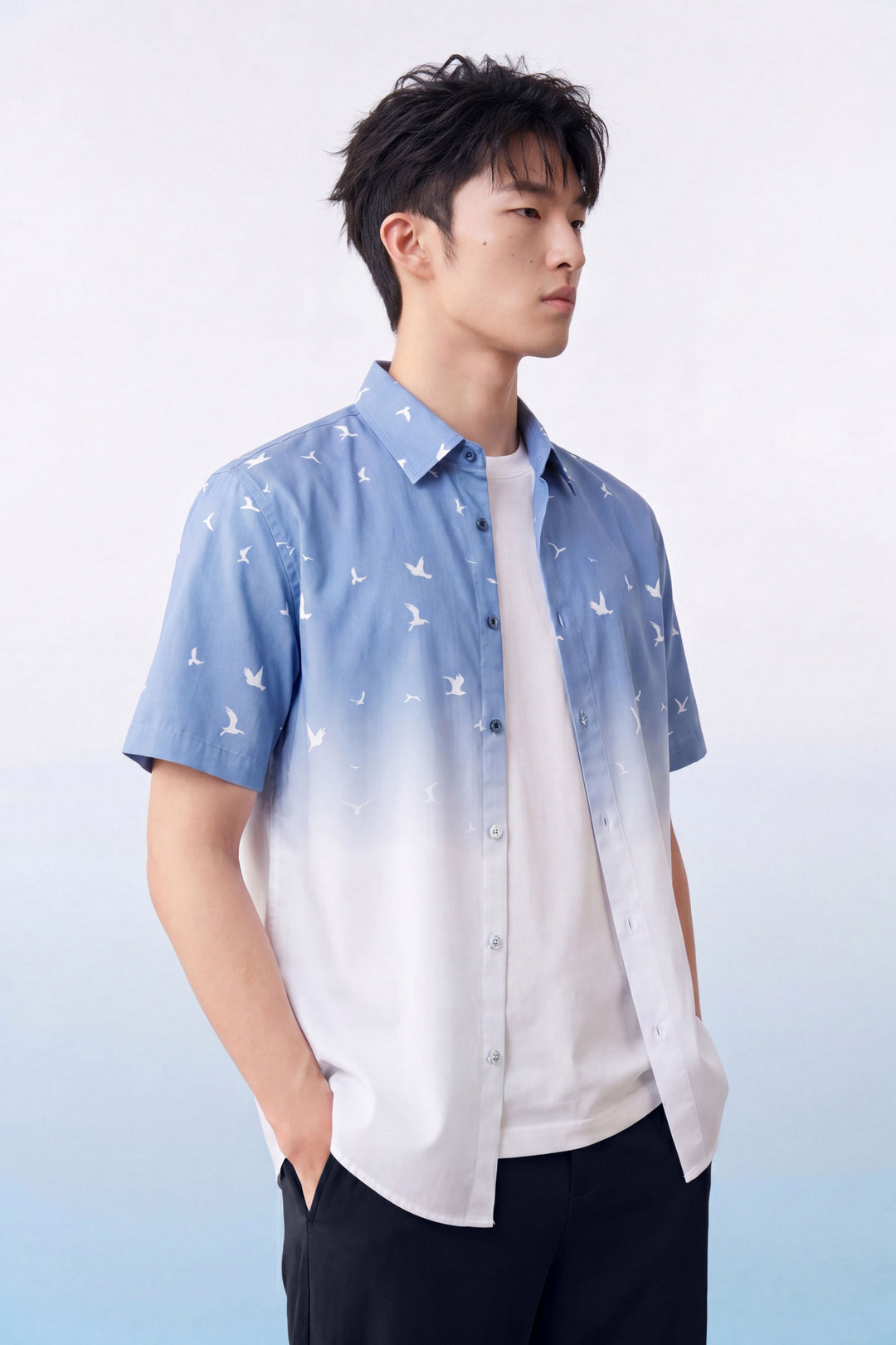 G2000 MAN-non-iron-short-sleeve-casual-shirt-63130844-Blue