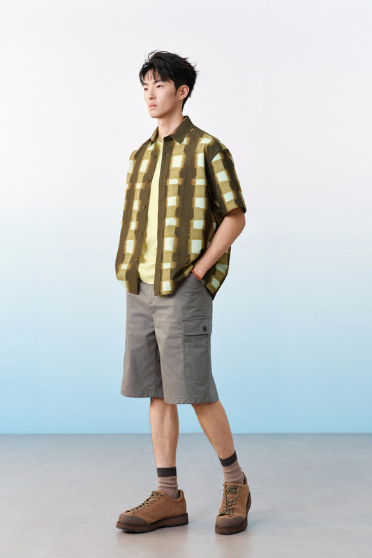 Oversize Fit Short-Sleeve Casual Shirt