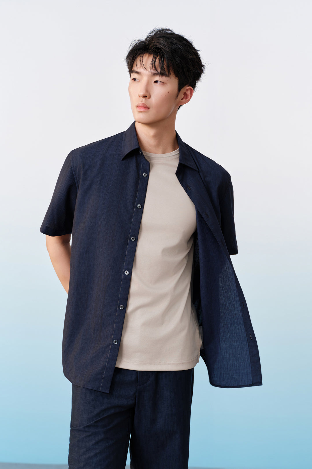 G2000 MAN-machine-washable-short-sleeve-casual-shirt-63133684-Blue