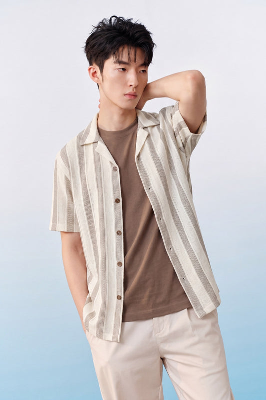 G2000 MAN-relax-fit-short-sleeve-casual-shirt-63133694-Beige