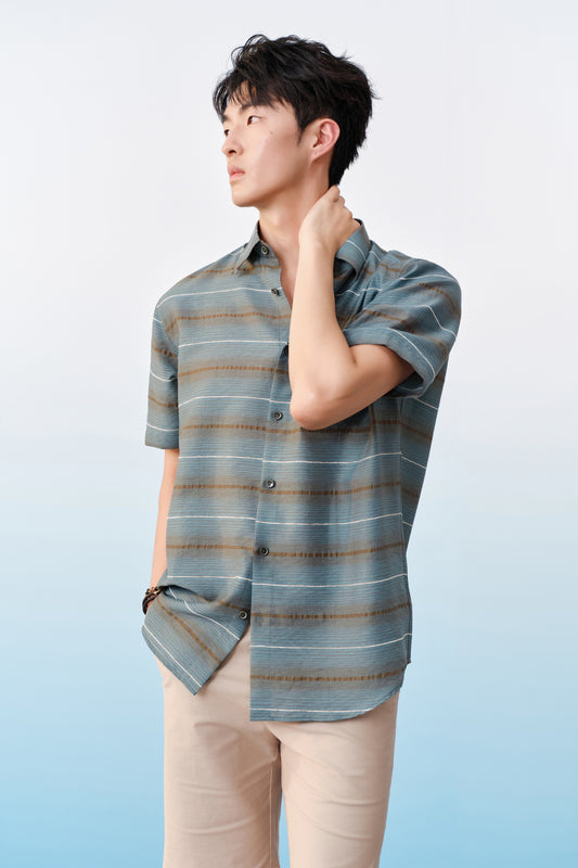 G2000 MAN-lyocell-blend-short-sleeve-casual-shirt-63137724-Blue