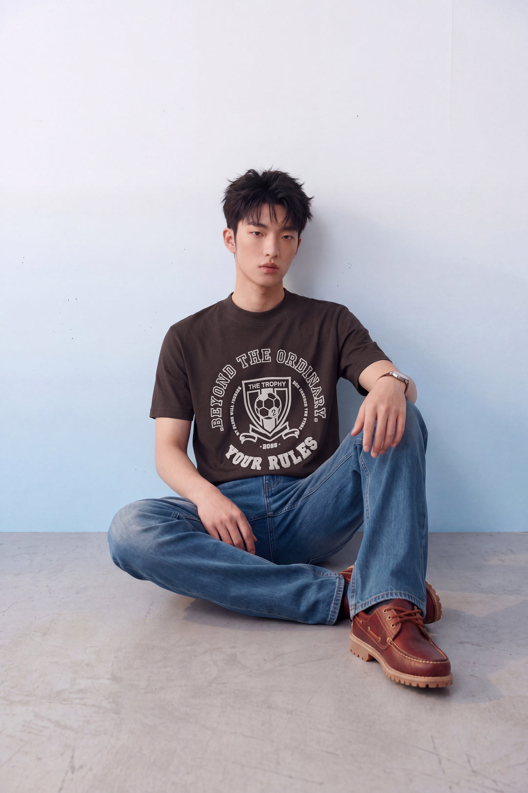 G2000 MAN-100-cotton-short-sleeve-casual-t-shirt-63140354-Brown