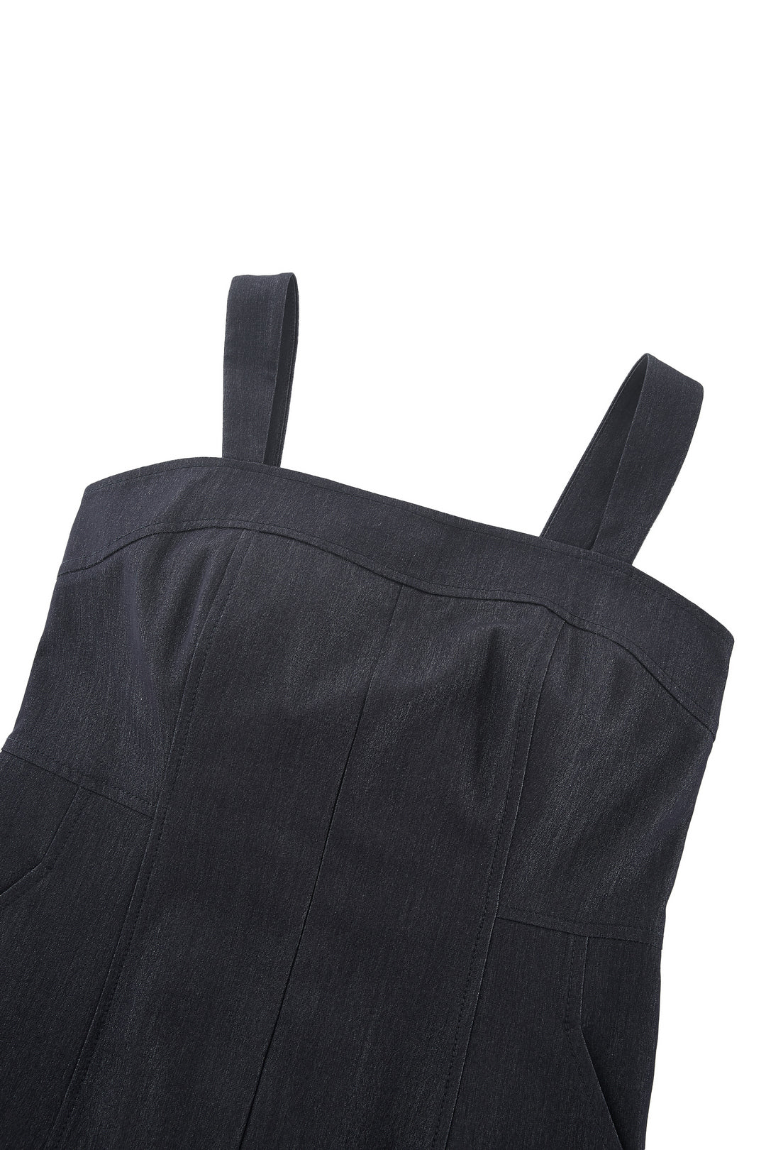 Square Neck 方領連身褲(配自布腰帶)