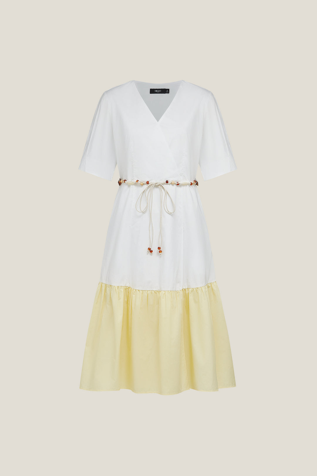 G2000 WOMAN-100%-cotton-wrap-front-v-neck-dress-63233036-White