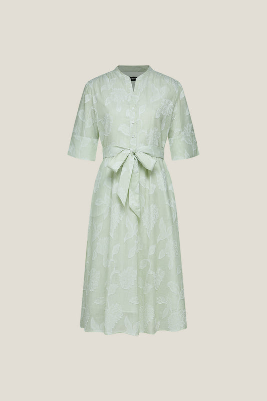G2000 WOMAN-100%-cotton-shirt-collar-dress-63233066-Green