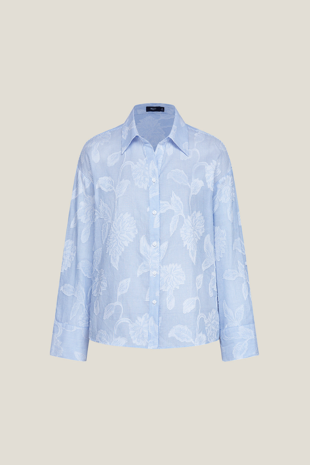 G2000 WOMAN-100%-cotton-shirt-collar-casual-shirt-63233817-Blue