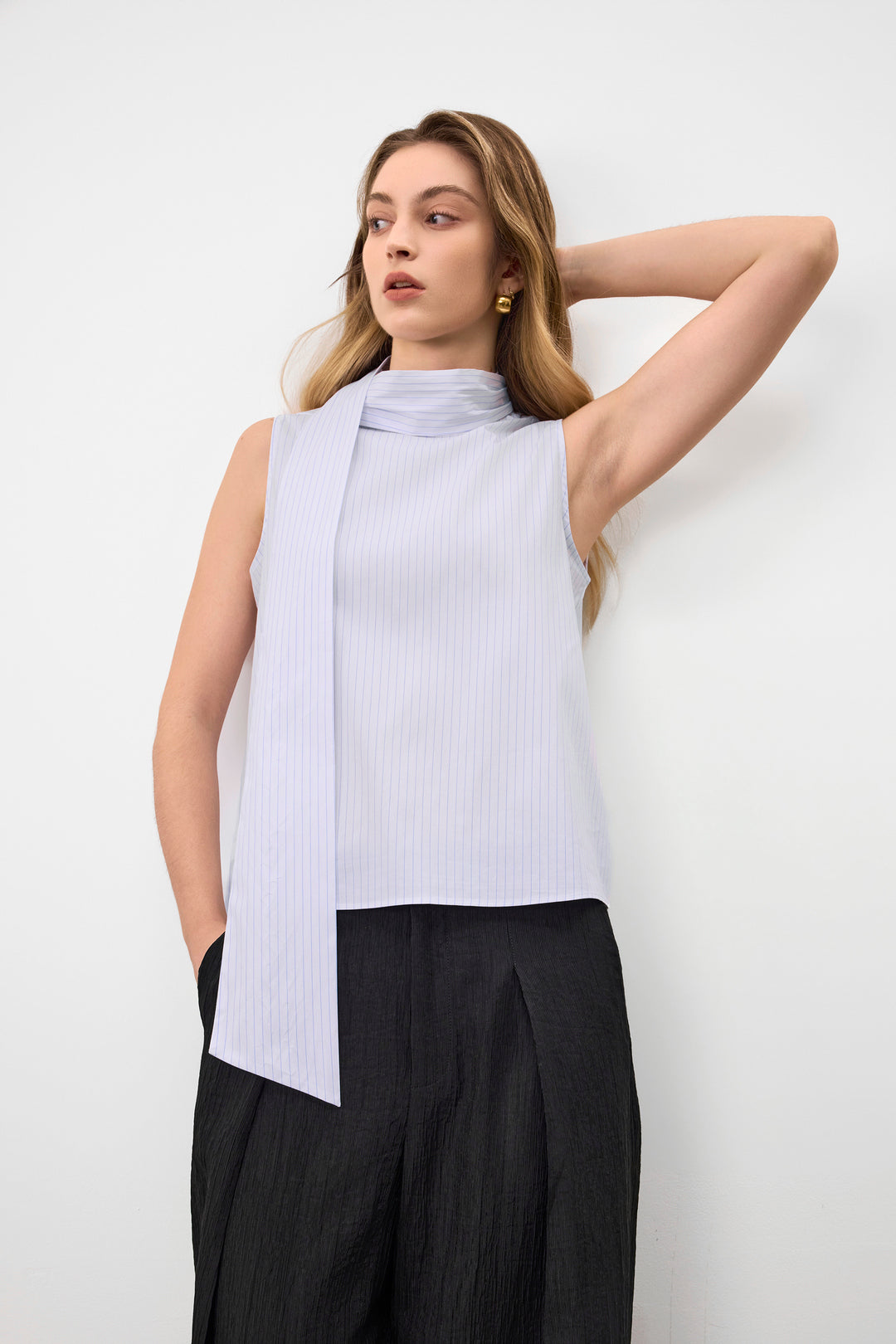G2000 WOMAN-stand-collar-blouse-63243411-White
