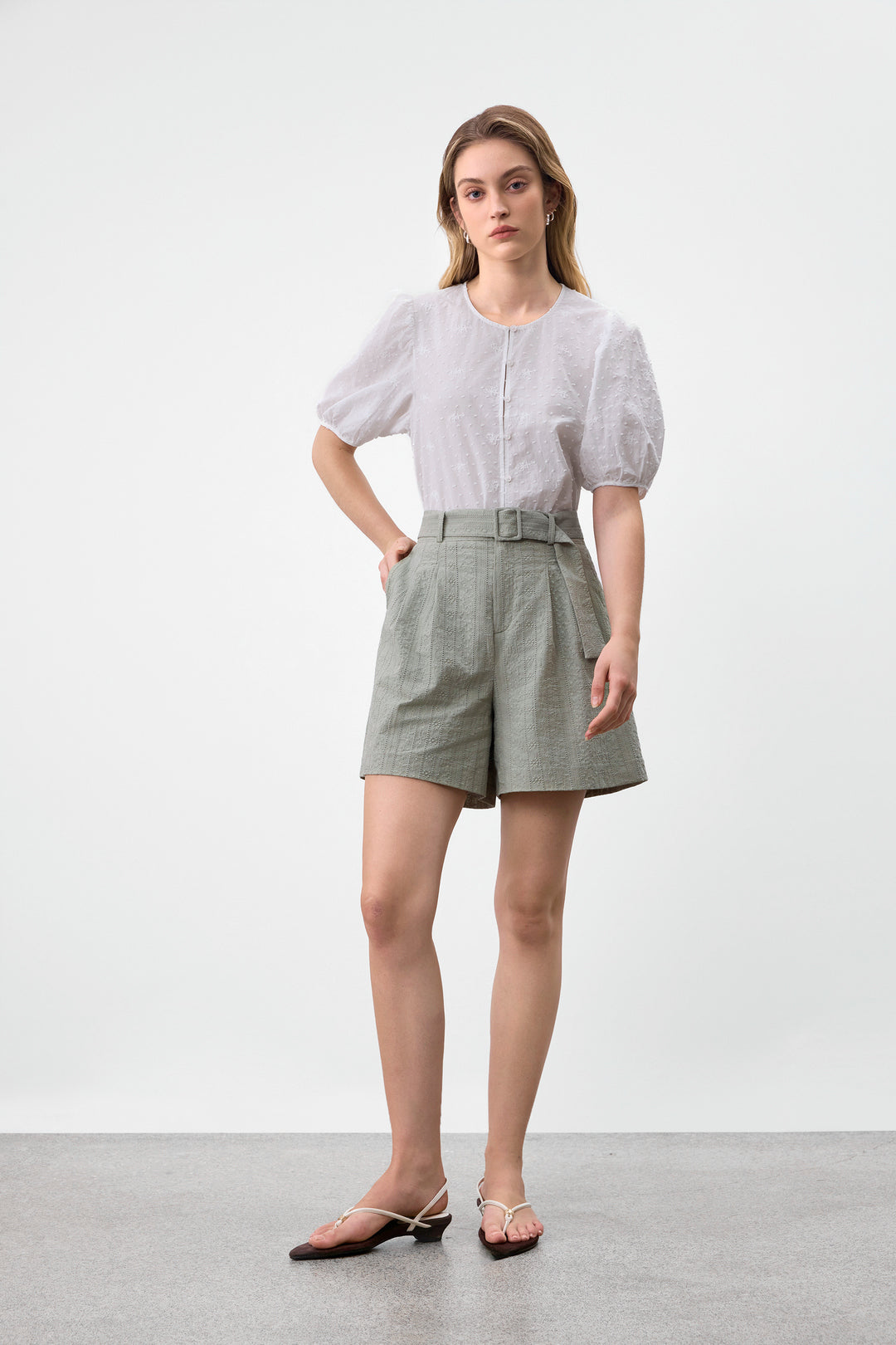 G2000 WOMAN-100%-cotton-regular-waist-casual-shorts-63263300-Green