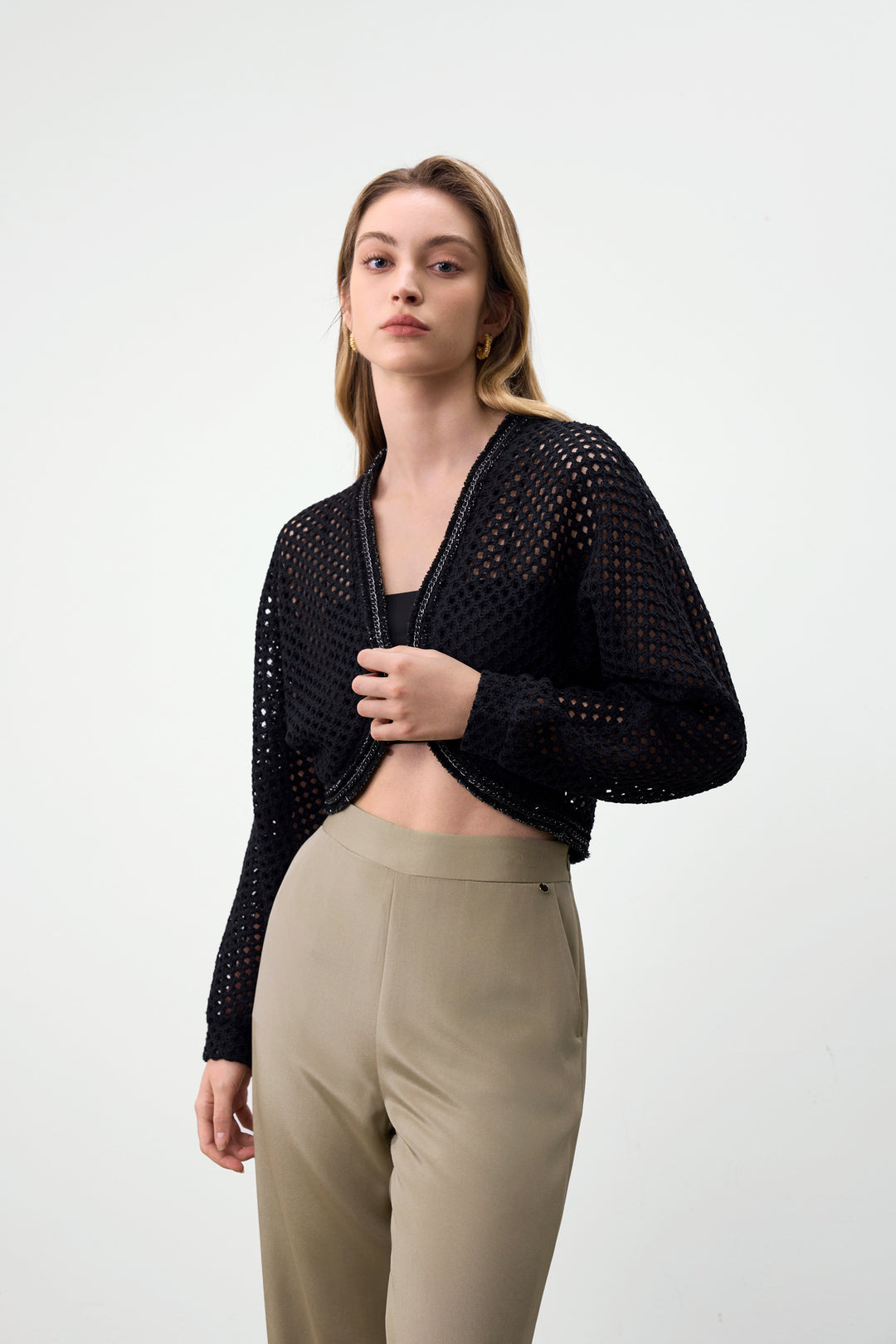 BLAACK WOMAN-blaack-open-front-cut-and-sew-top-63941700-Black